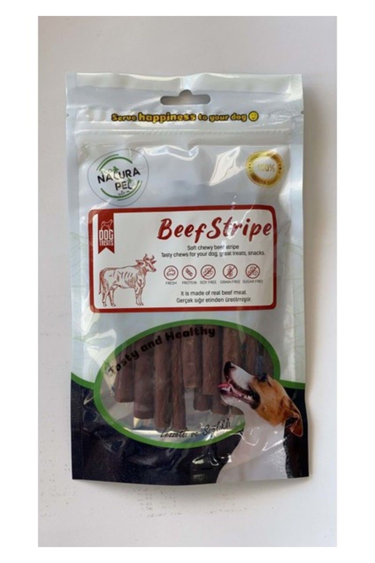 Orqinel Natura Pet Eco Natura Pet Beef Strape Yumuşak Biftek Şeritleri Köpek Ödülü 100 gr