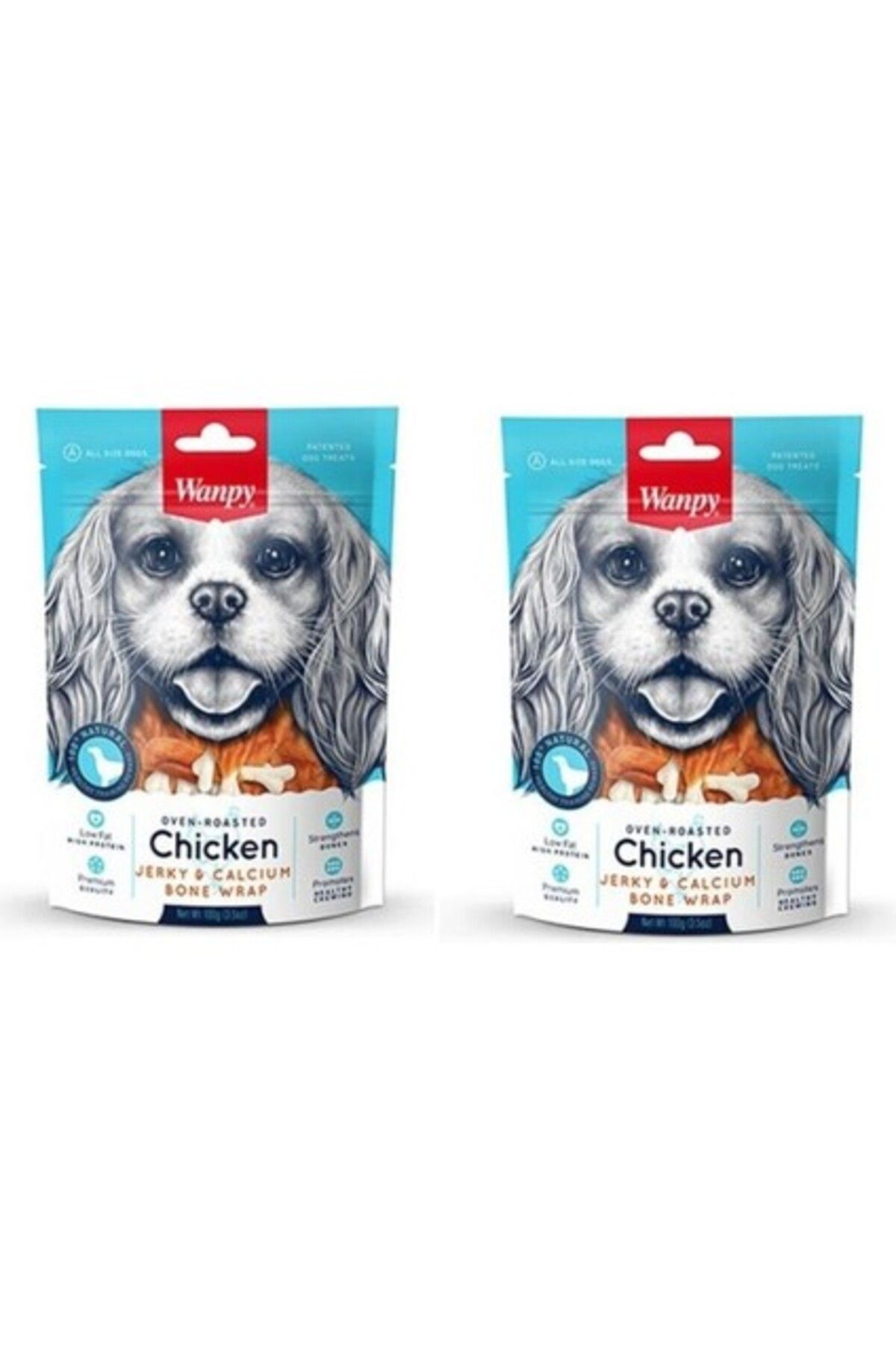 Orqinel Wanpy Köpek Ödülü Tavuk Sargrılı Kalsiyum Kemik 100 gr. x 2 Adet Wanpy
