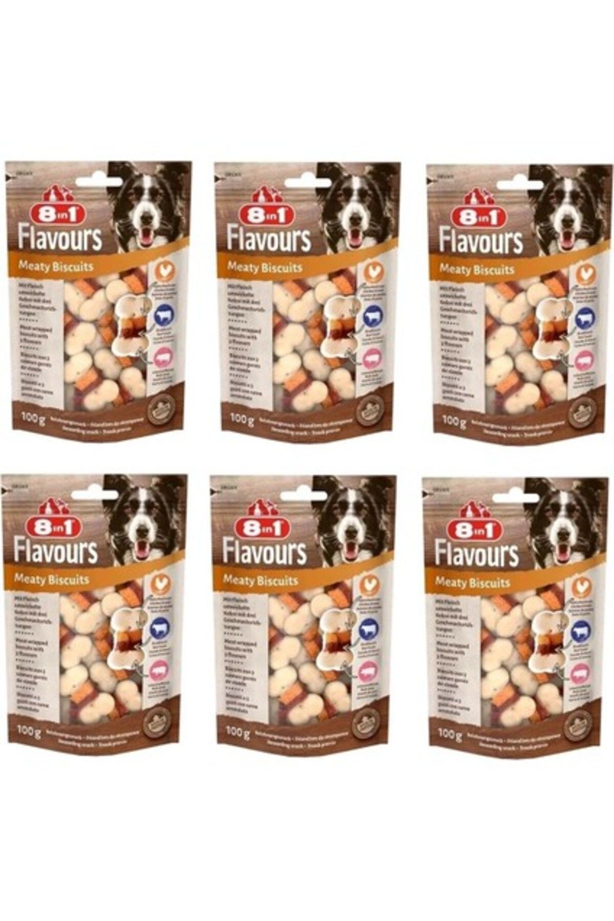 Orqinel 8in1 Flavours Meaty Biscuits Köpek Ödülü 100 gr x 6 Adet