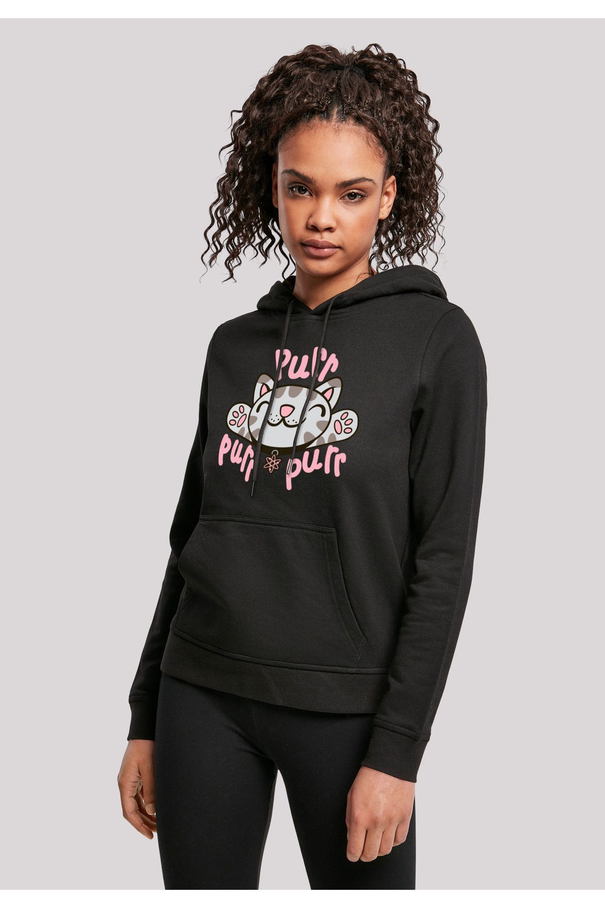 F4NT4STIC-Damen Big Bang Theory Soft Kitty Purr -BLK mit Ladies Basic Hoody 3