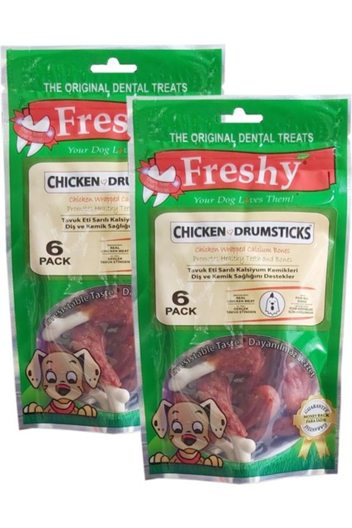 Orqinel Freshy Tavuk Butları 2'li Set - Taze Tavuk Etli Kalsiyum Kemikleri - 2 x 90G