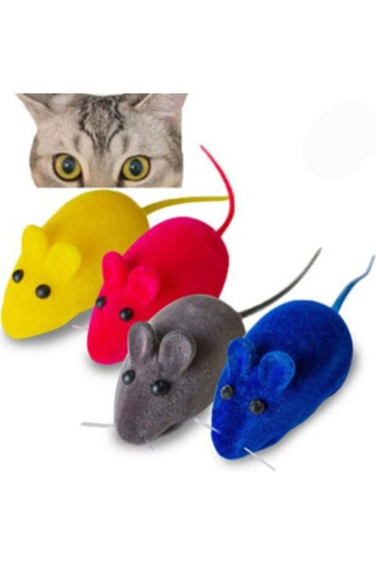 Orqinel Lion Pets Lion Pet Kedi Oyuncağı Öten Fare 4 Adet Farklı Renk
