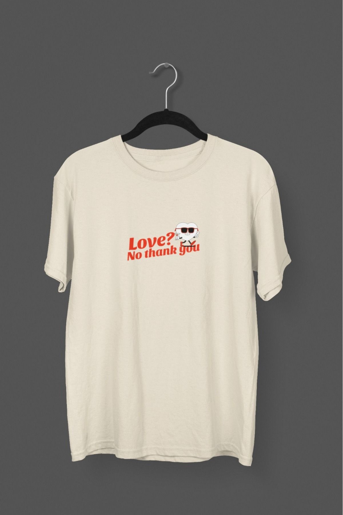 Butik ERKEK/KADIN -LOVE? - TRANSFER BASKILI YUVARLAK YAKA KISA KOL TİŞÖRT