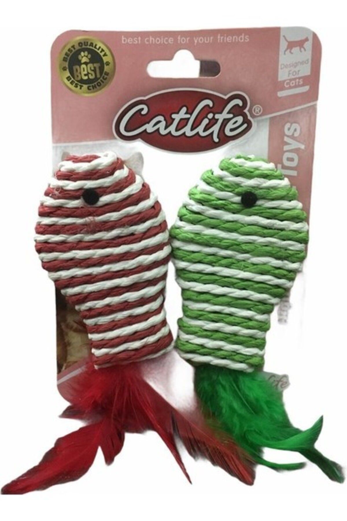 Orqinel Catlife Kedi Için Oyuncak Tüylü Balık Ikili Set