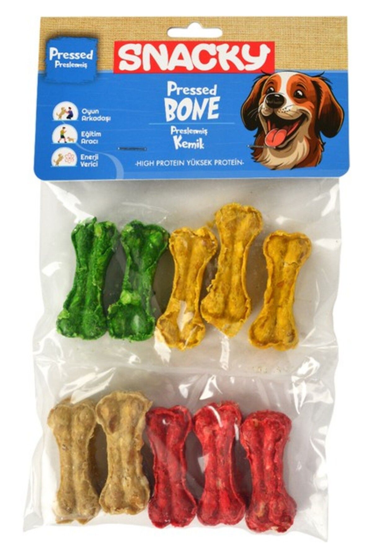 Orqinel Snacky Munchy Köpek Press Kemik 10'lu *5cm *110G *10 Paket