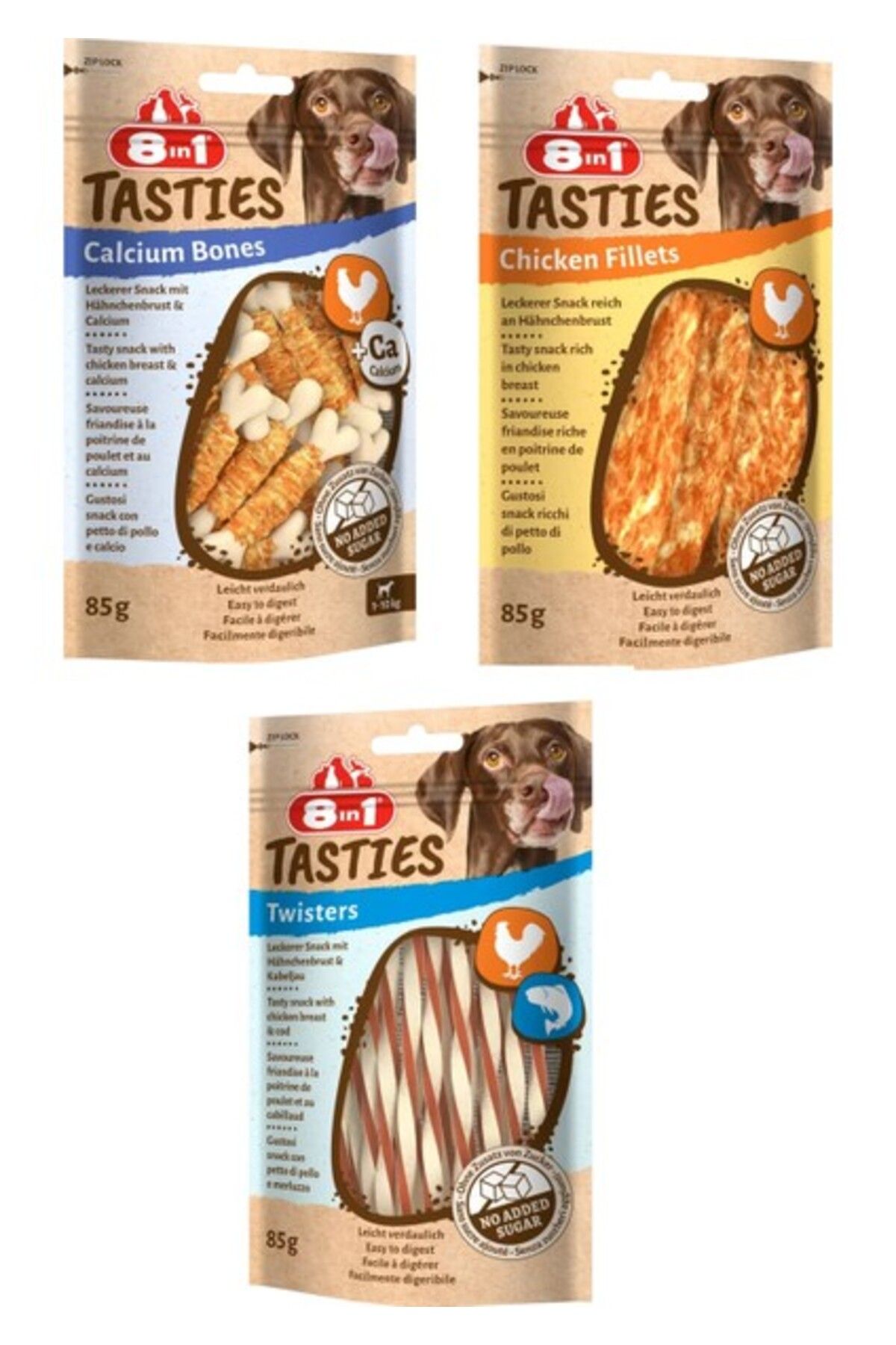 Orqinel 8in1 Tasties 3 Çeşit Karma Köpek Ödülü 85 gr. x 3 Adet