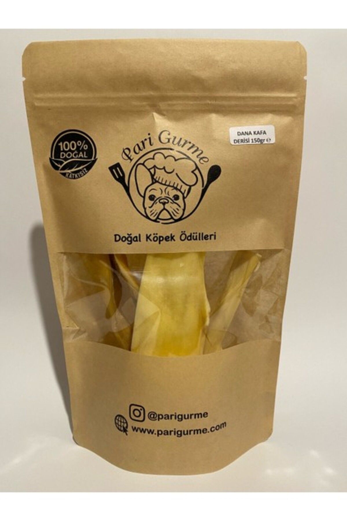 Orqinel Pari Gurme Dana Kafa Derisi Köpek Ödülü %100 Doğal Naturel Barf 150GR Kurutulmuş