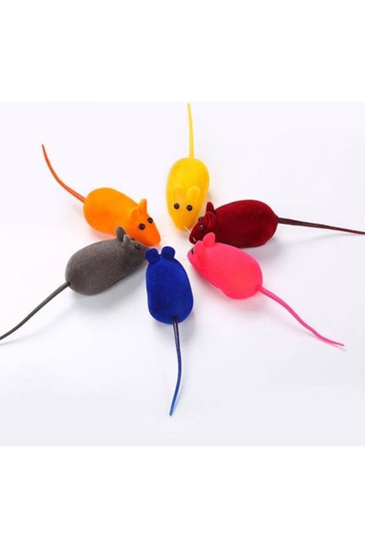 Orqinel Glipet Fare Figürlü Renkli Kedi Oyuncağı 12.5 cm 3 Lü