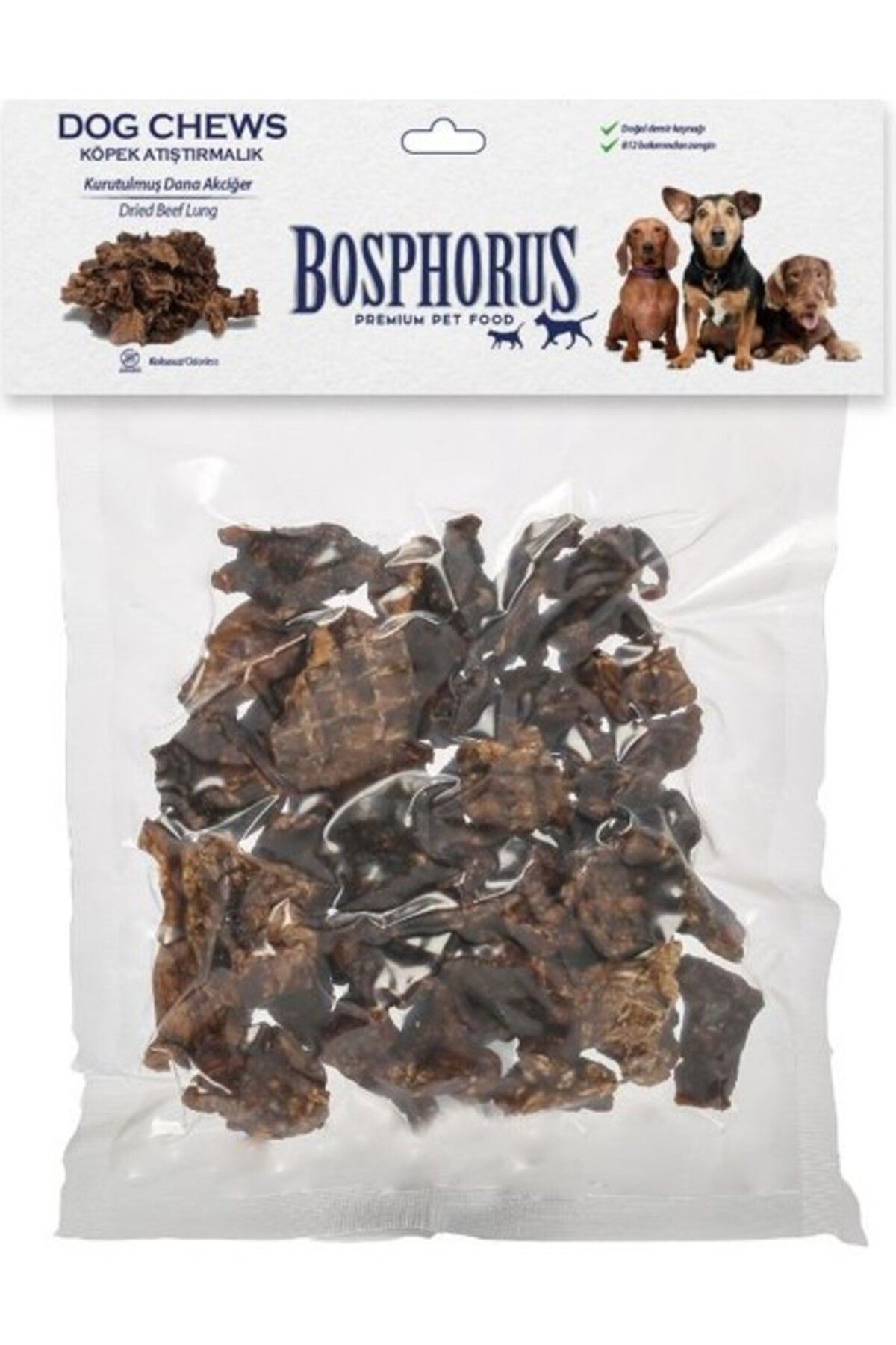 Orqinel Bosphorus Köpek Çiğneme Ödülü - Kurutulmuş Dana Akciğer 80 gr