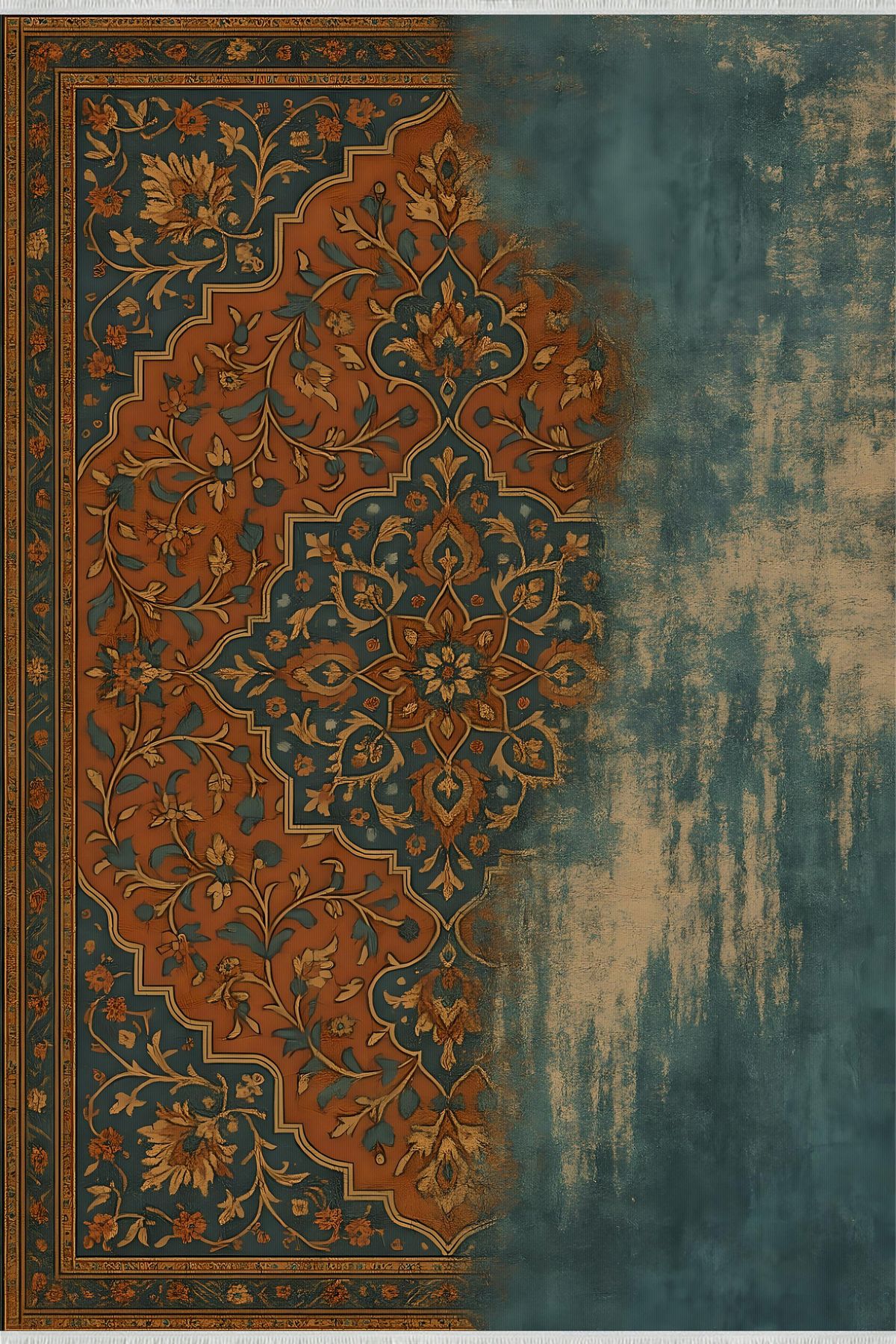 TNYLOF Retro Bohem Halı – Soluk Desenli Sanatsal Tasarım | Kaymaz, Yıkanabilir, Evcil Dostu