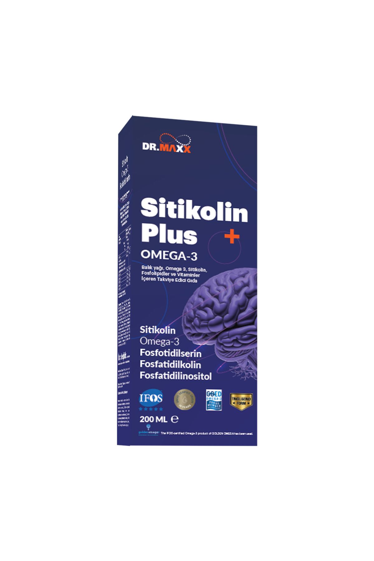 Dr. Maxx For your health Dr. Maxx Sitikolin Plus Omega 3, DHA, EPA, Fosfatidilserin, Fosfatidilkolin Balık Yağı 200 ml