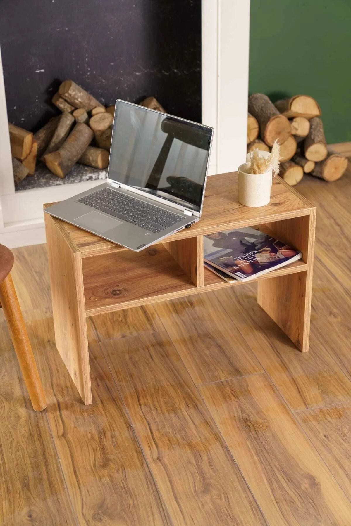 interGO-Side And Center Table With Shelves - Atlantic Pine Pattern 6