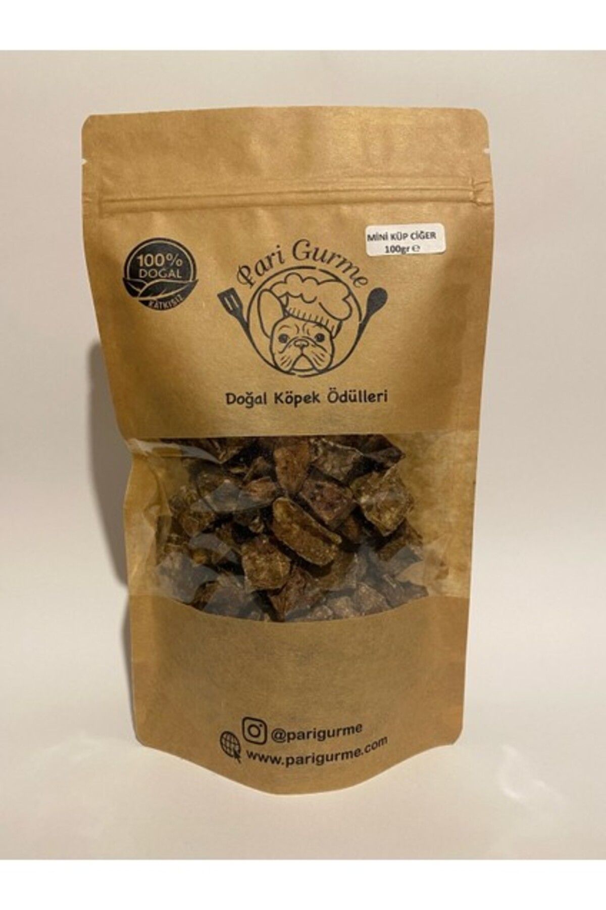 Orqinel Pari Gurme Dana Mini Küp Ciğer Köpek Ödülü %100 Doğal Naturel 100GR (Yaklaşık Boyut 1x1)