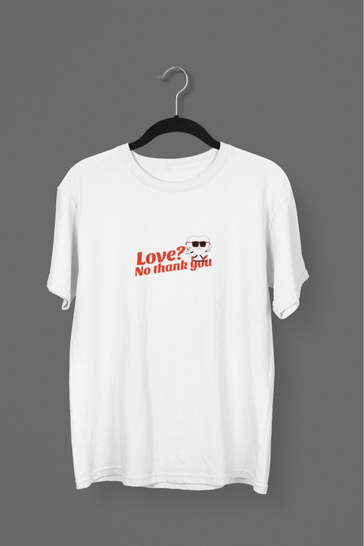 Butik ERKEK/KADIN -LOVE? - TRANSFER BASKILI YUVARLAK YAKA KISA KOL TİŞÖRT