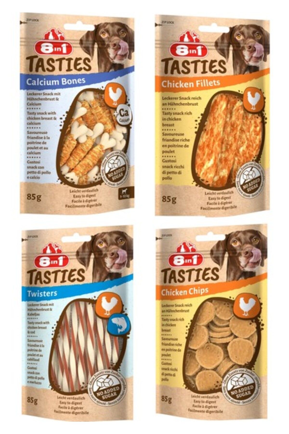 Orqinel 8in1 Tasties 4 Çeşit Karma Köpek Ödülü 85 gr. x 4 Adet