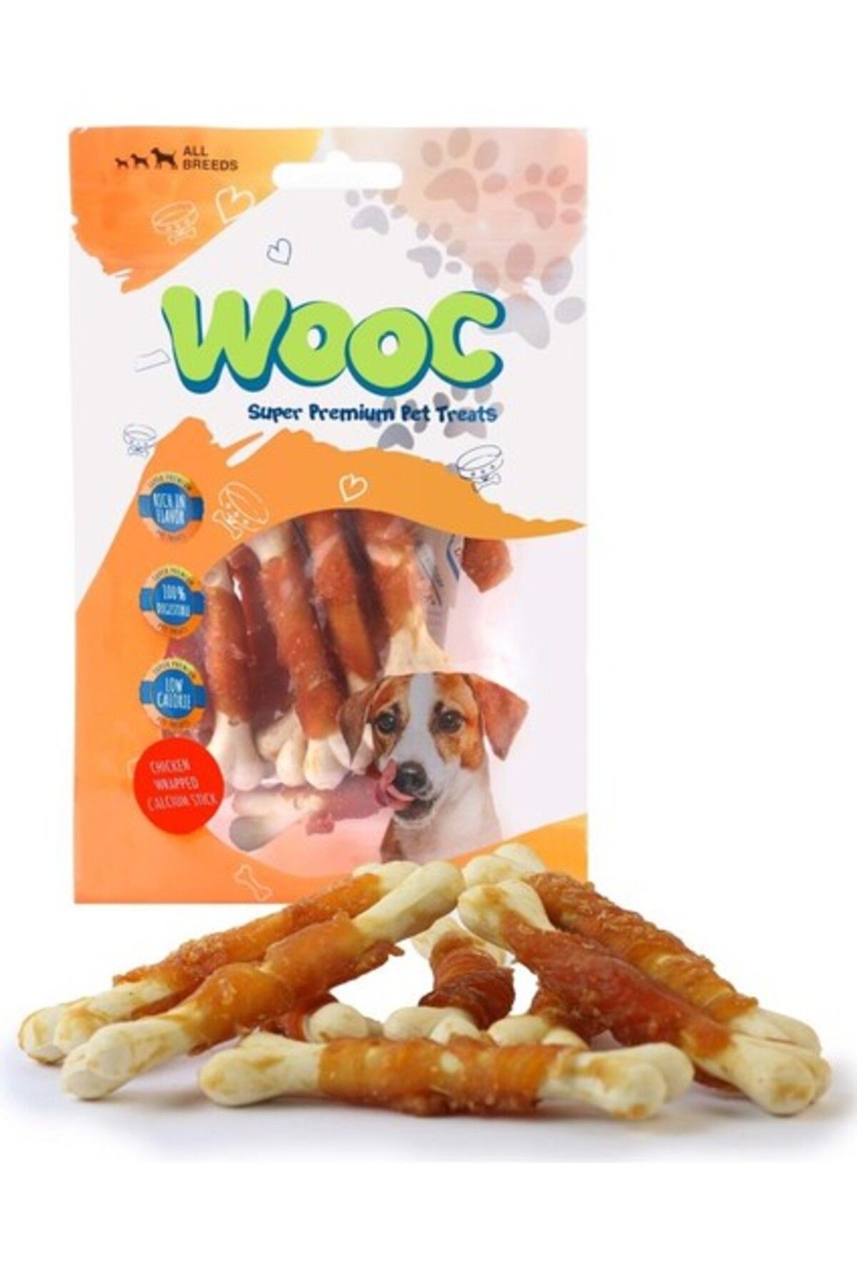 Orqinel Wooc Tavuk Sargılı Kalsiyum Kemikli Köpek Ödül Maması 80 gr