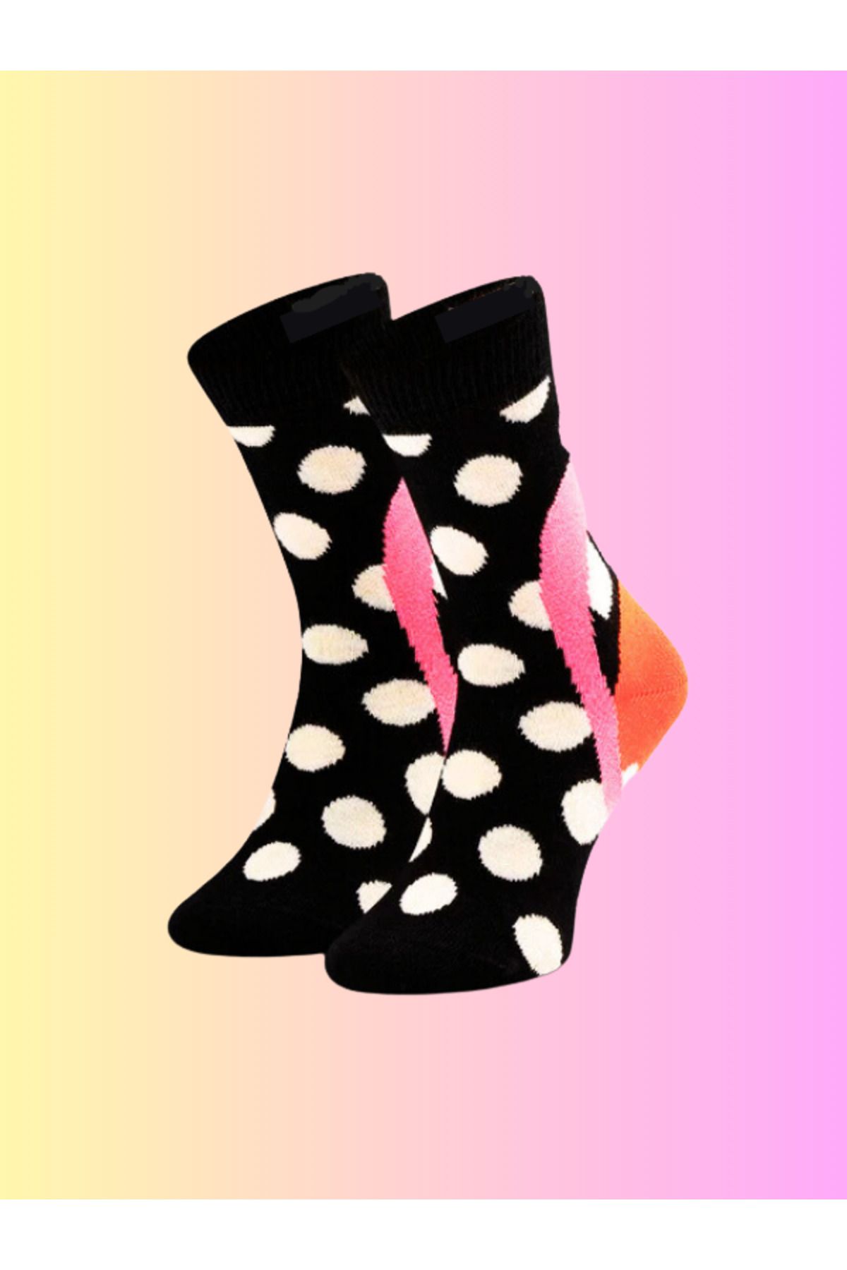 Shuttle Park Özel Seri Siyah Happy Renkli Dudak Desenli Socks Eğlenceli Rahat Tasarım Tarz Soket Dikişsiz Çorap