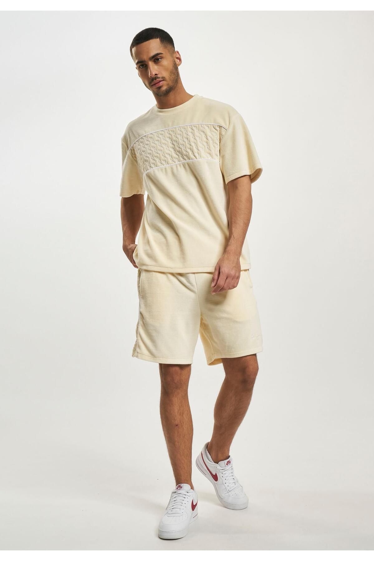 Sean John-Herren Jm232-005-02 Sj Monogram Logo Devorée Stripe Velours Shorts 7