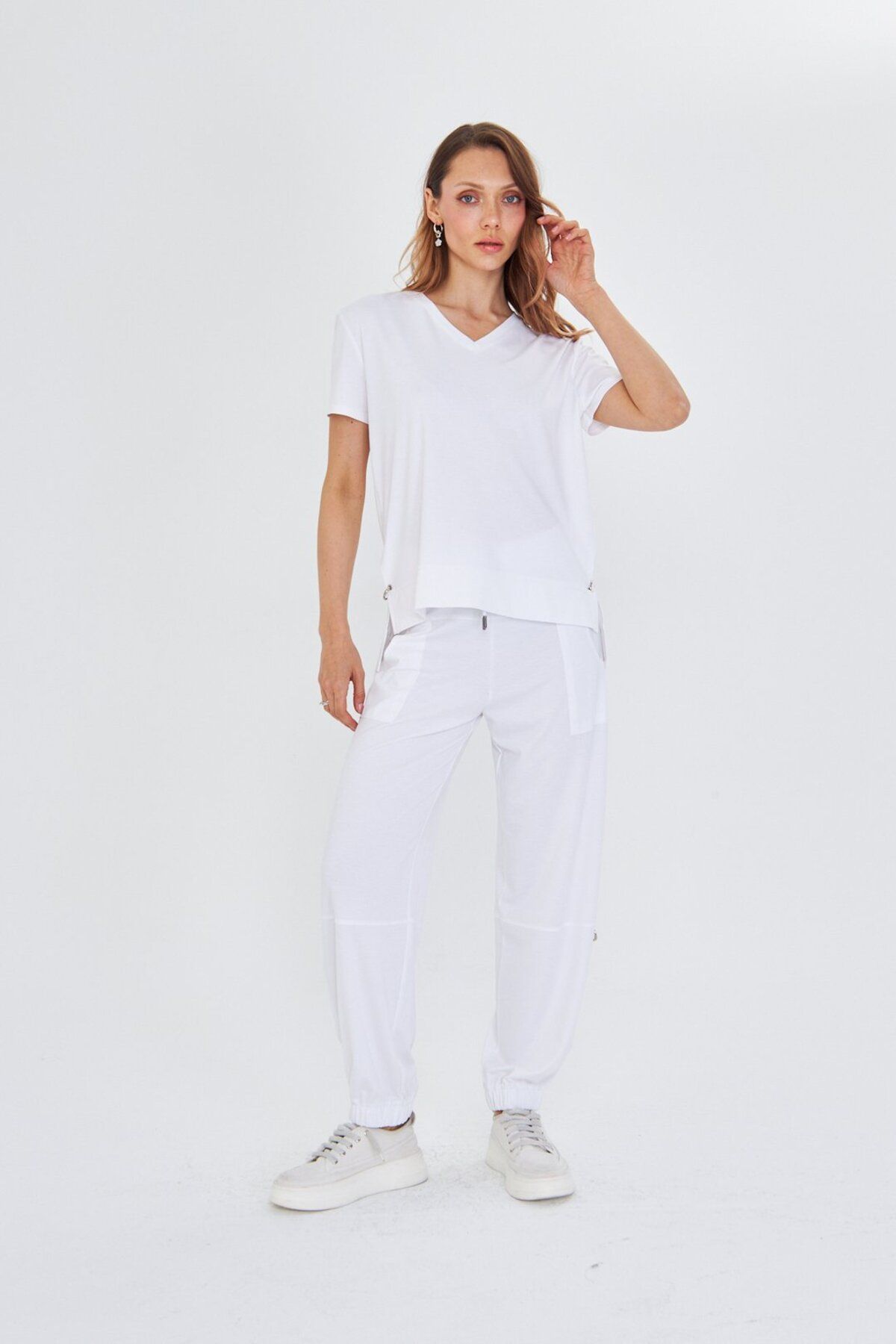 LAMANTE HALKA DETAY BEYAZ BASIC JOGGER