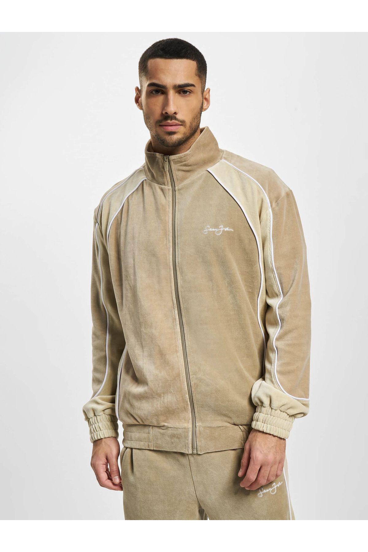 Sean John-Herren Jm231-013-02 Sj Script Logo Colorblock Velours Trackjacket 3