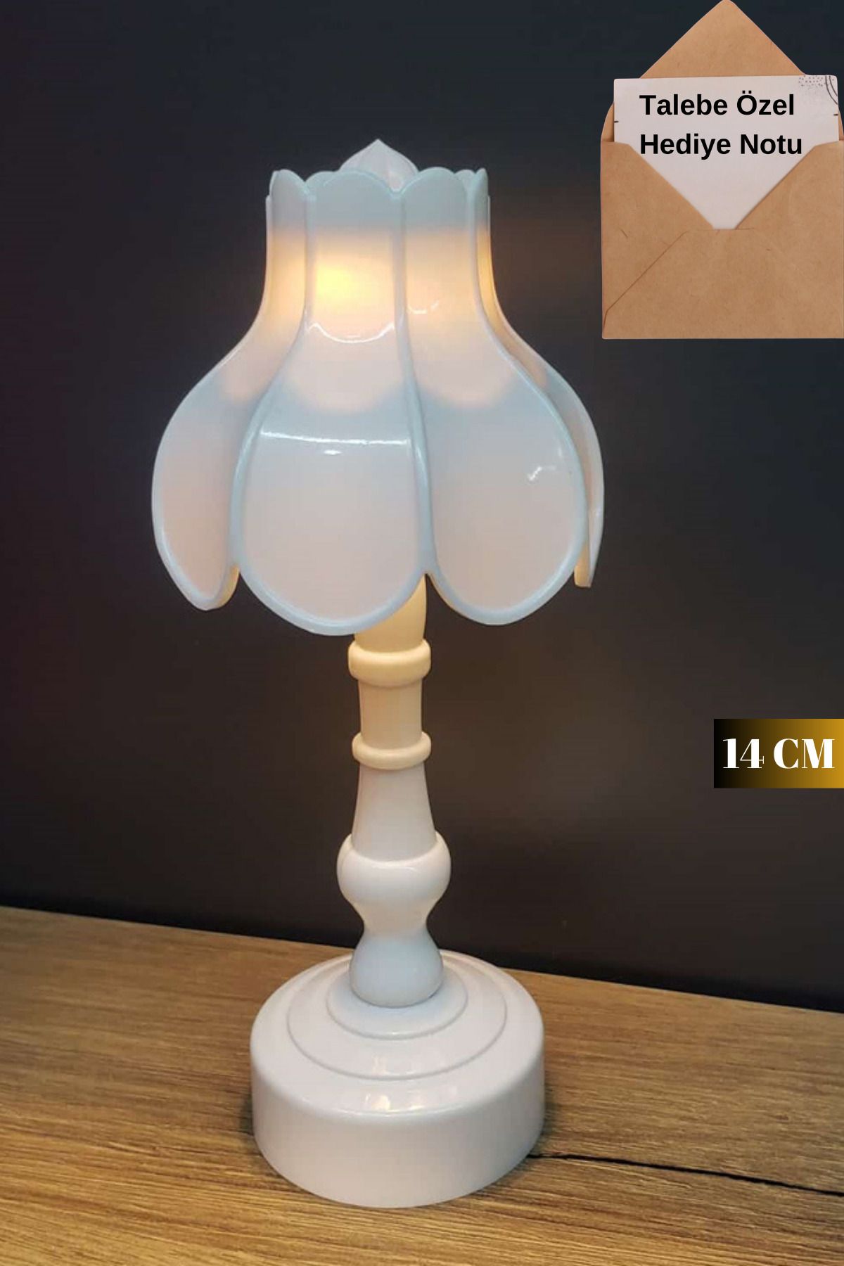 Hane Dostu 14 Cm Şık Dekoratif Abajur Beyaz Led Masa Lambası | Gece Lambası