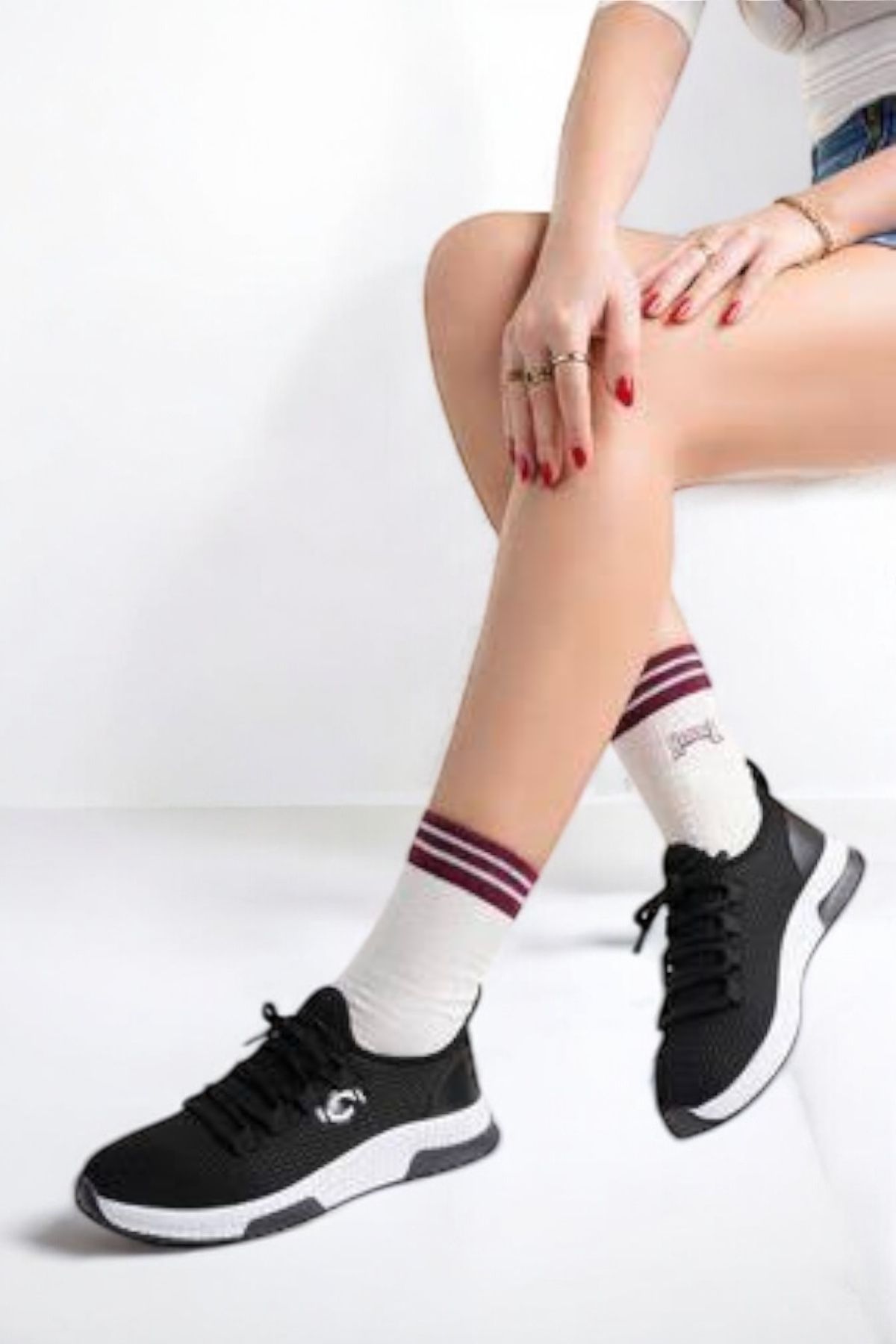 LANDSHOES Unisex Triko Sneaker Rahat Hava Alabilen Kokusuz Spor Ayakkabı