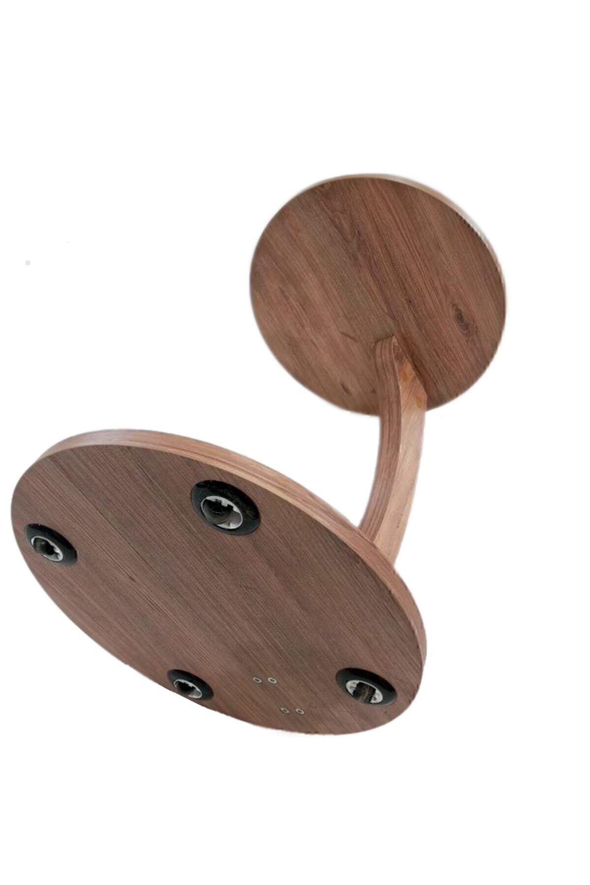 interGO-C-shaped Round End Table With Rolling Wheels - Atlantic Pine Pattern 6