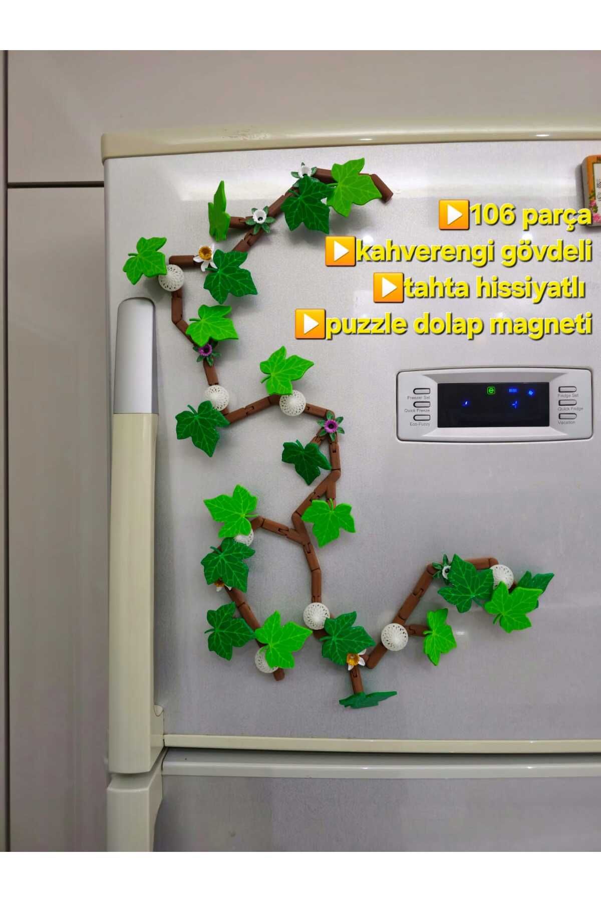 unbranded Mıknatıslı Sarmaşık Dolap Süsü Magnet Seti – 54/106 Parça, Çiçekli, Fosforlu, Kutulu