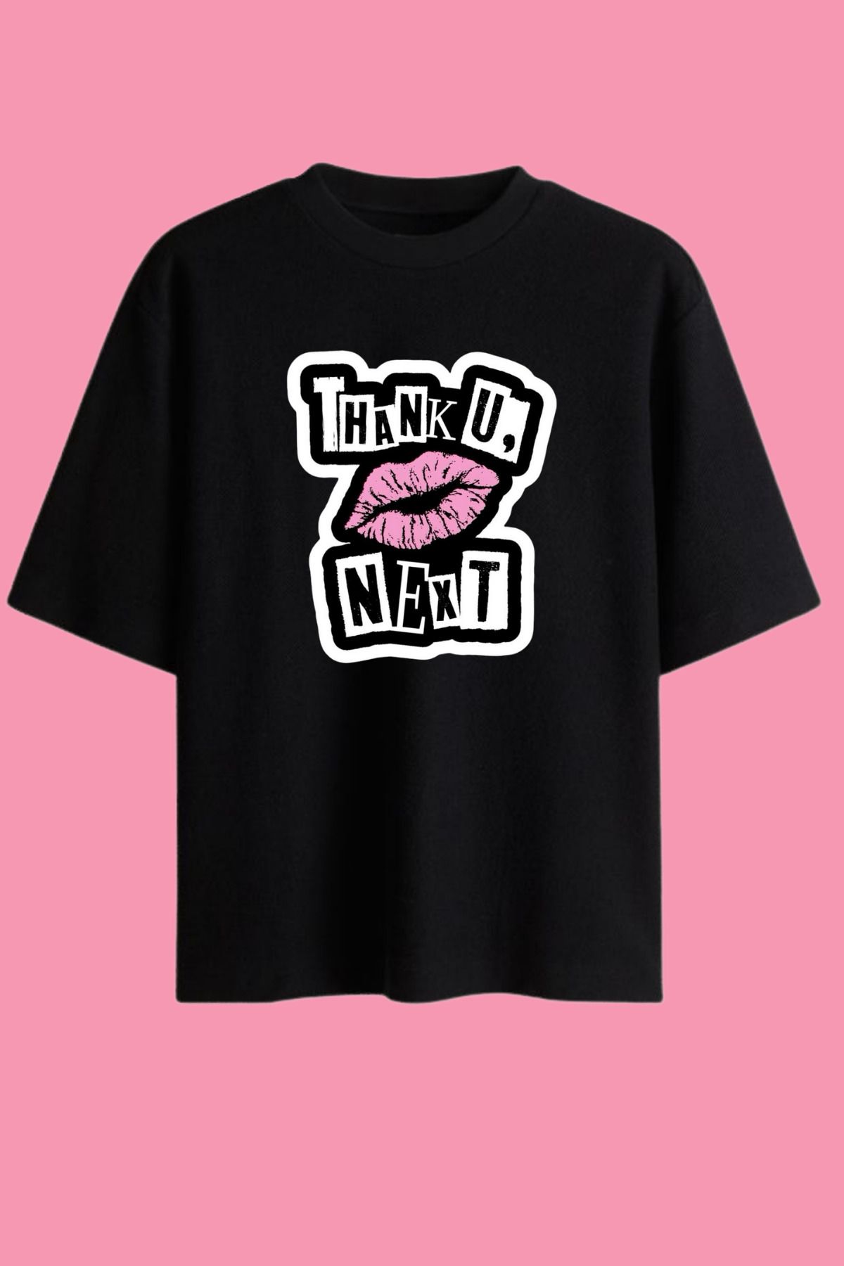 Dupe Design Thank You Next Baskılı Oversize T-shirt
