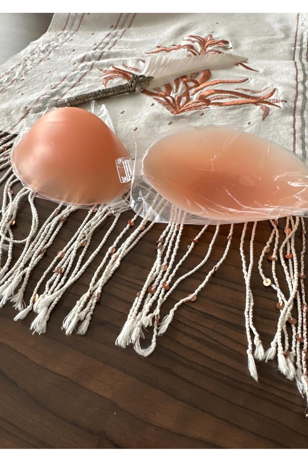 Mutkin 🔶 Silikon Sütyen İz Bırakmaz Desteksiz Toparlayıcı 👙 Straplez Yapışkanlı Sütyen - Ten Rengi