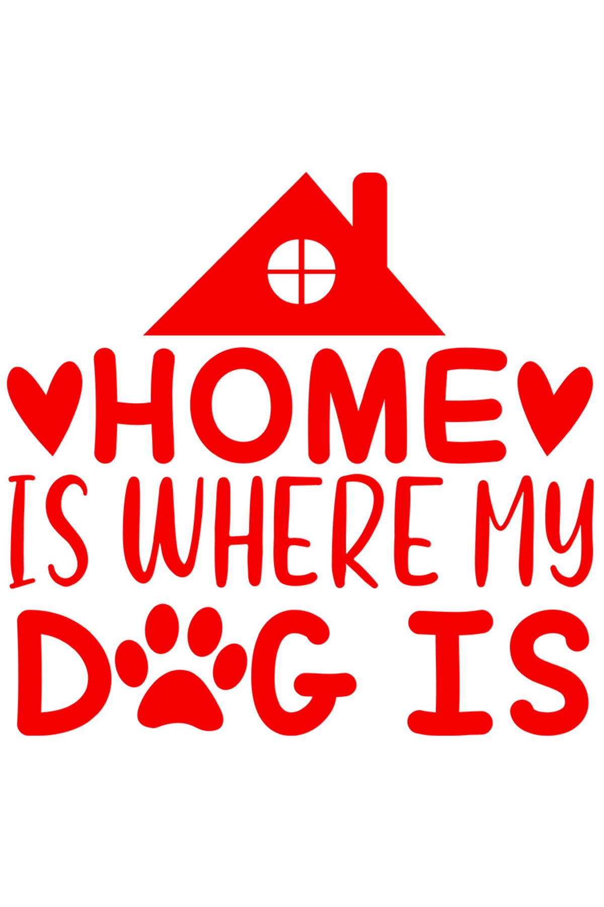 StoryGift Romania Sticker Exterior Cu Inimioare Si Textul ""acasa" Este Acolo Unde Se Afla Cainele Meu" - Ca - One Size