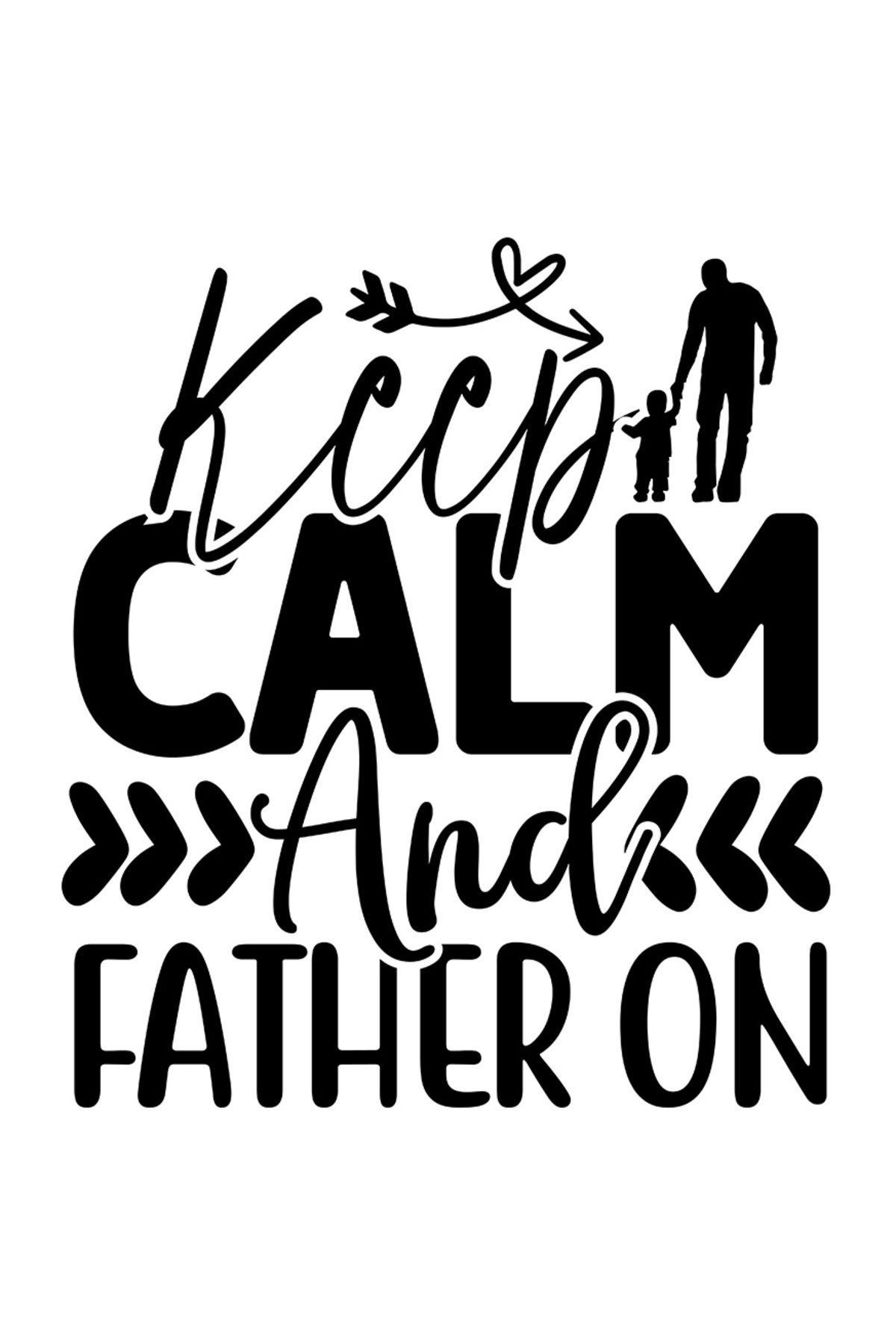 StoryGift Romania Sticker Eticheta 50cm Exterior Textul In Engleza "keep Calm And Father On" - Pastreaza-ti Calm - One Size