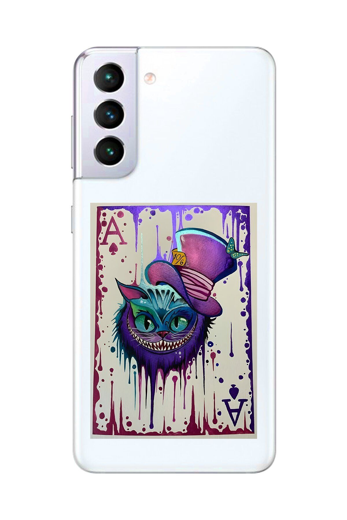 Dali Design Samsung Galaxy S21+ Uyumlu Şeffaf Kılıf Kartlar AS 1 Tasarımlı