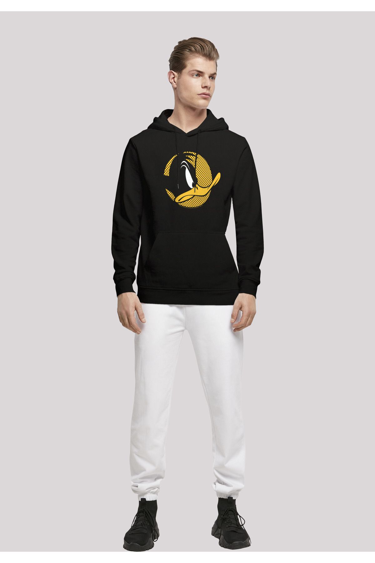 F4NT4STIC-Herren Daffy Duck Dotted Profile -blk With Basic Hoody 4