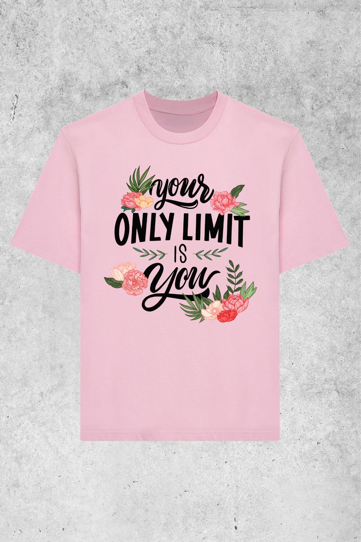 MOLICO Basic unisex kısa kollu sıfır yaka YOUR ONLY baskılı tshirt