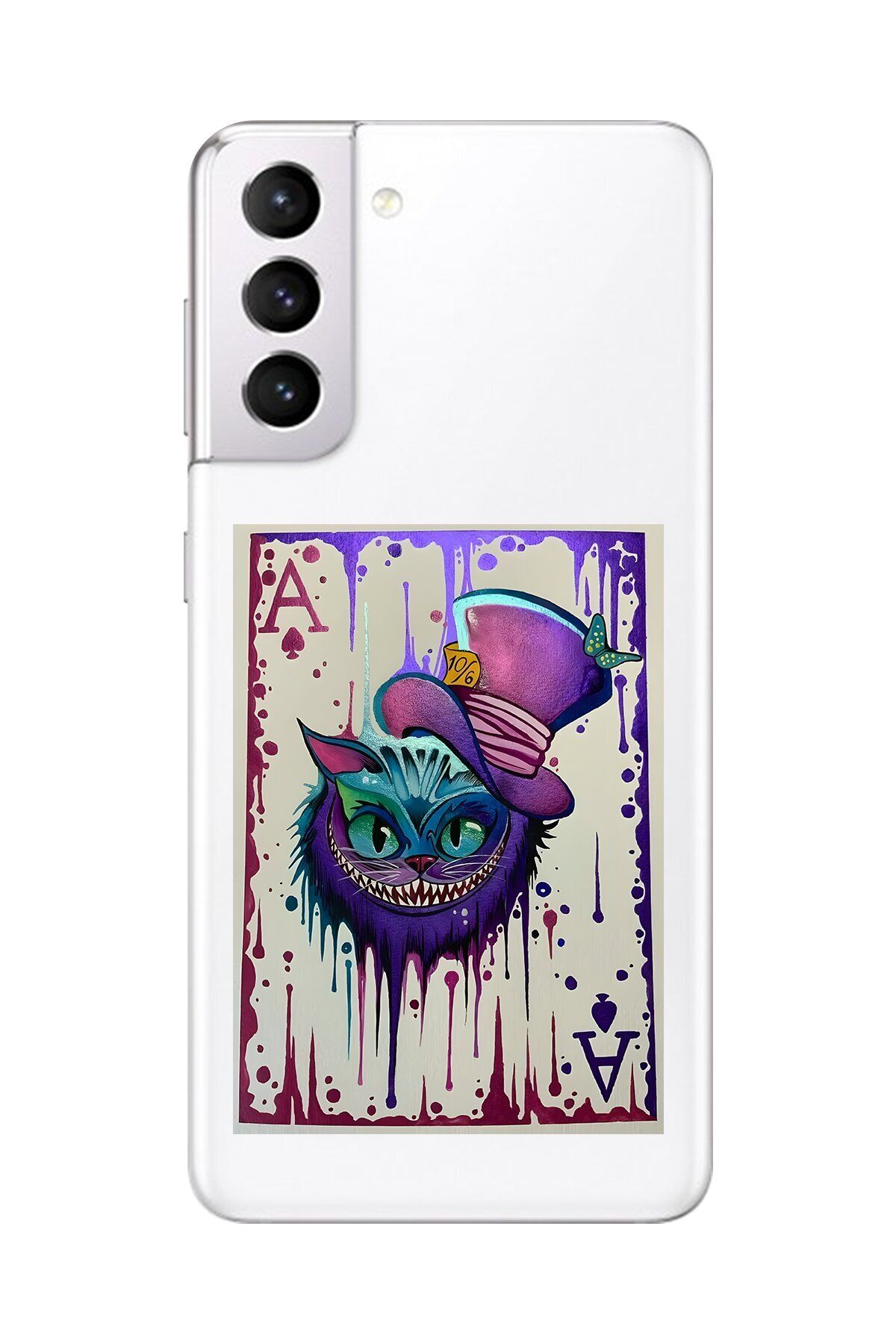 Dali Design Galaxy S21 Uyumlu Şeffaf Kılıf Kartlar AS 1 Tasarımlı