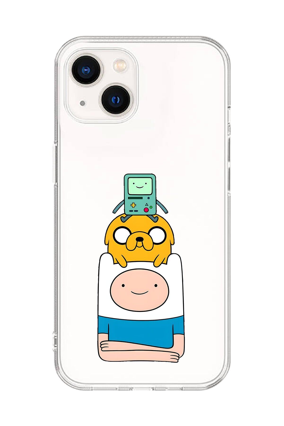 Dali Design iPhone 14 Plus Uyumlu Şeffaf Kılıf Cartoon Adventure Time 1 Tasarımlı