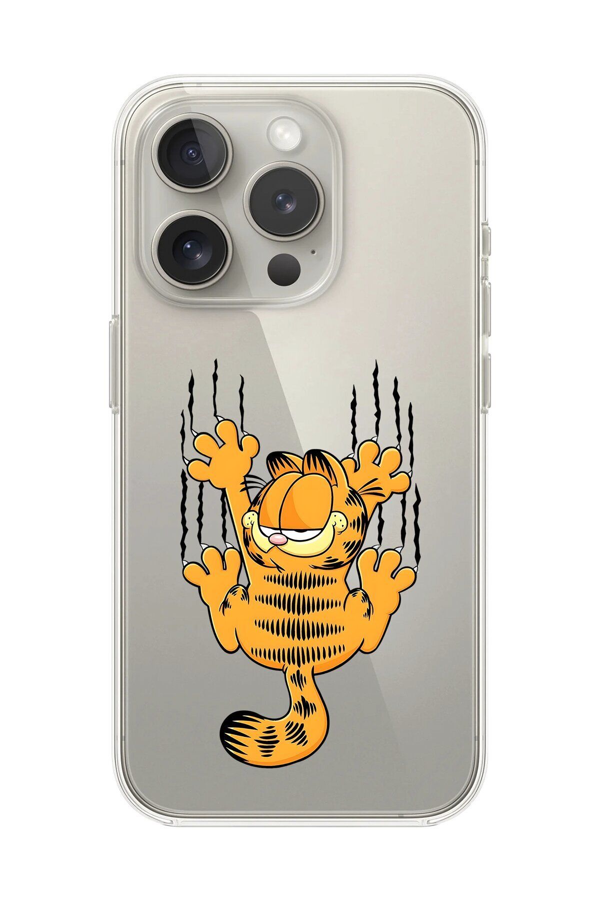 Dali Design iPhone 11 Pro Max Uyumlu Şeffaf Kılıf Cartoon Garfield 4 Tasarımlı