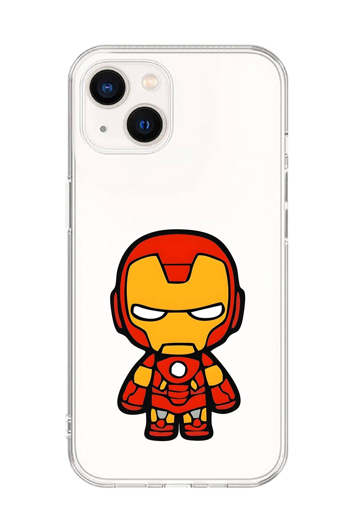 Dali Design iPhone 15 Uyumlu Şeffaf Kılıf Chibi Iron-Man 2 Tasarımlı