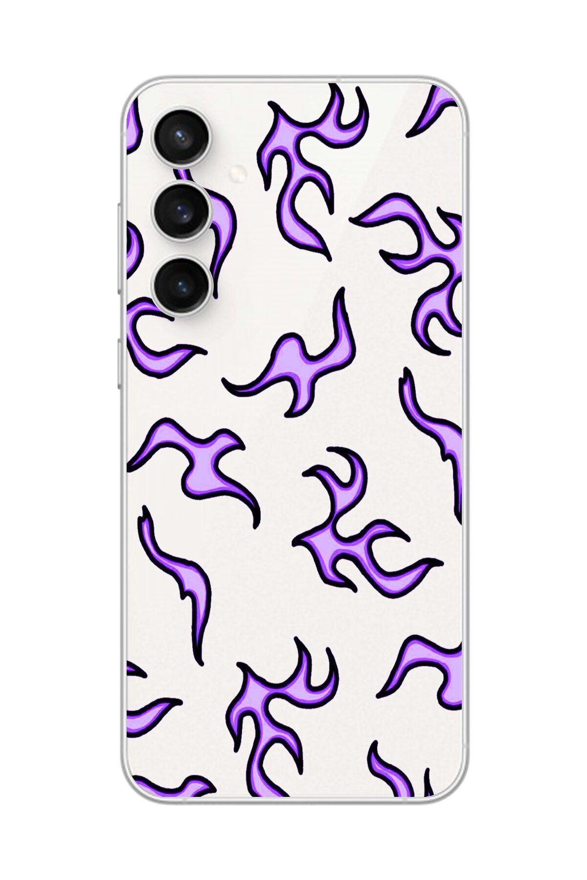 Dali Design Galaxy S23 FE Uyumlu Şeffaf Kılıf Şeffaf Wallpaper 3 Tasarımlı