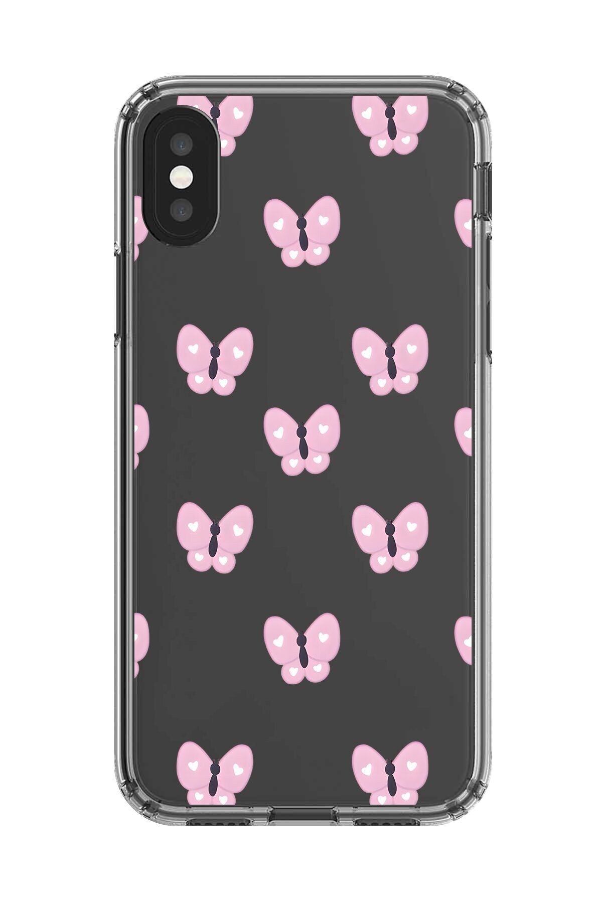 Dali Design iPhone XS Uyumlu Şeffaf Kılıf Şeffaf Şeffaf Kelebek 1 Tasarımlı