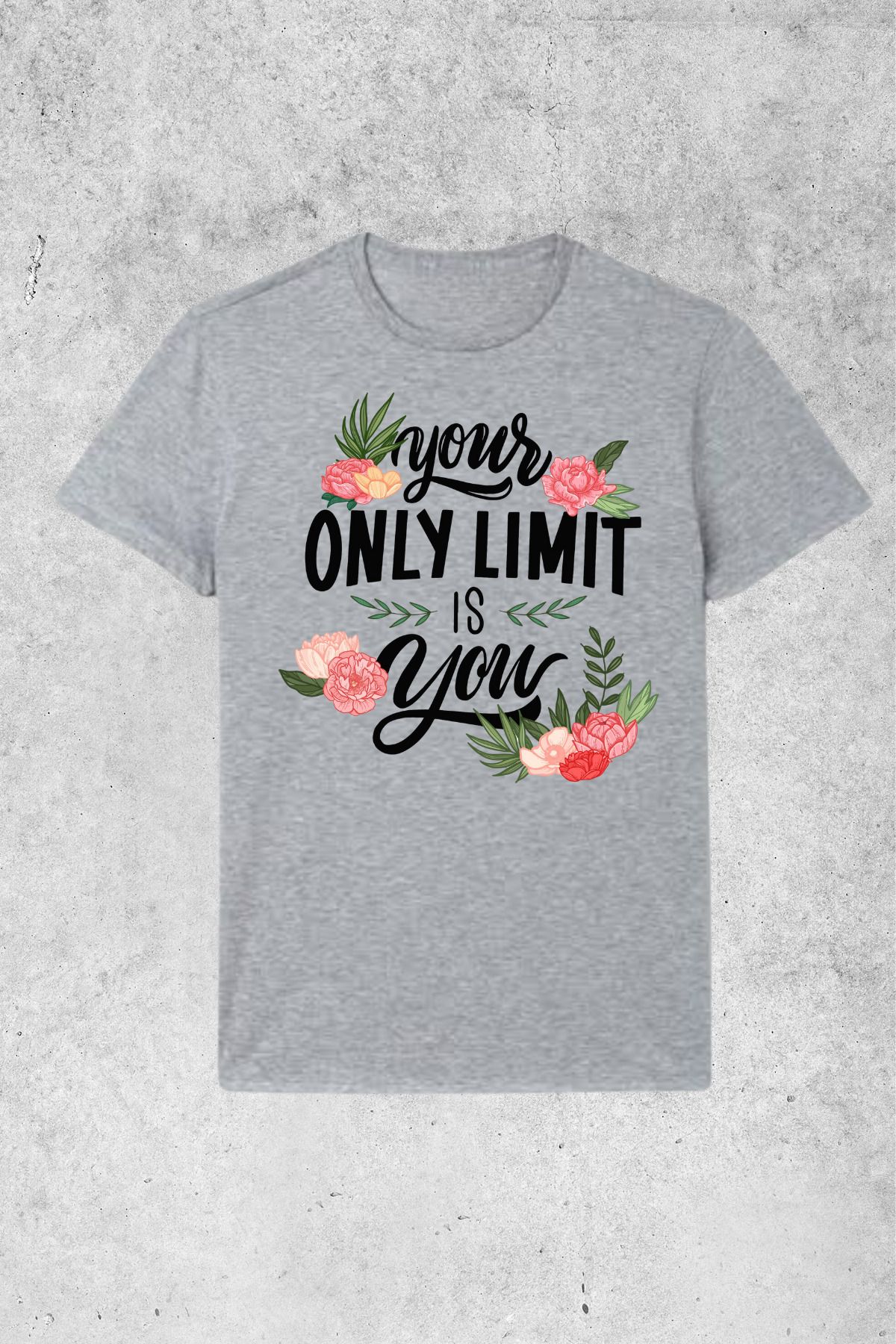 MOLICO Basic unisex kısa kollu sıfır yaka YOUR ONLY baskılı tshirt