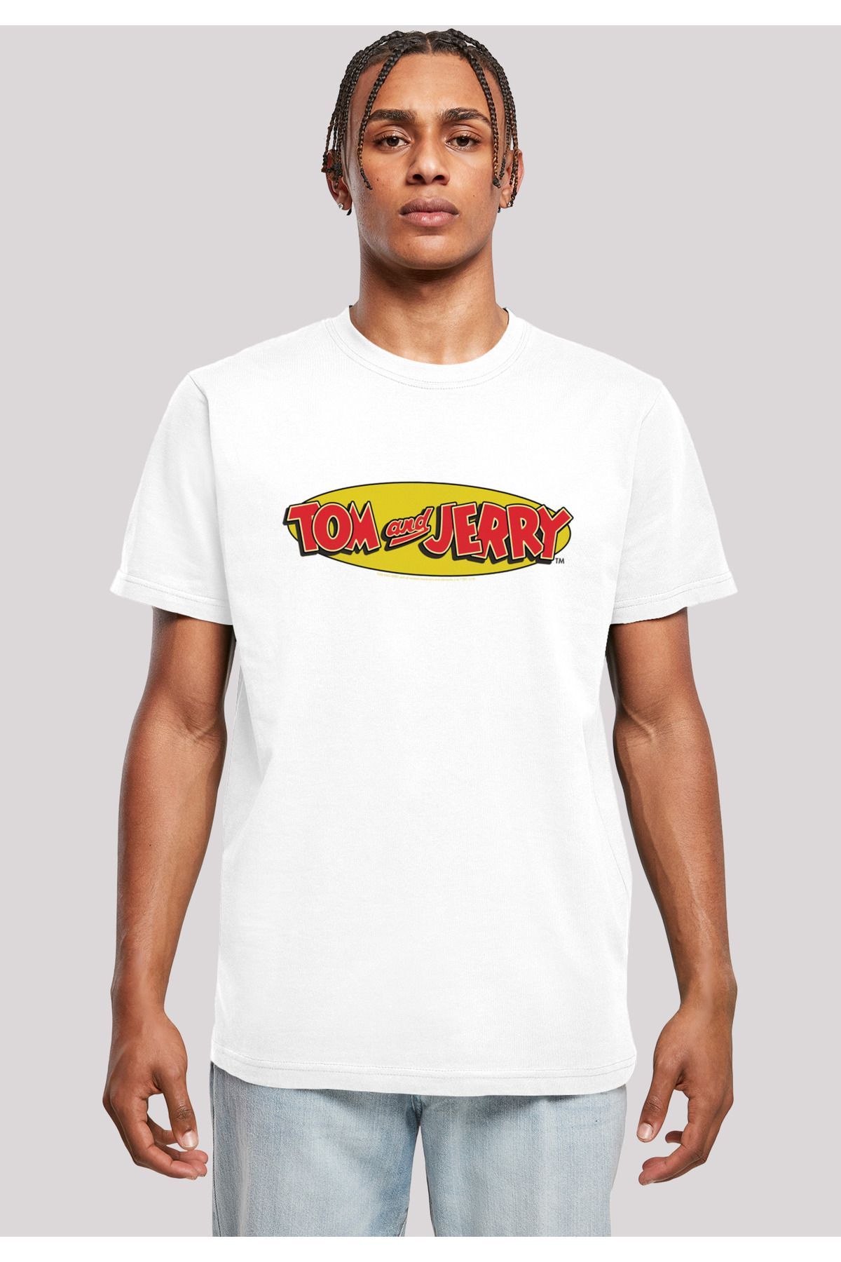 F4NT4STIC-Herren Tom und Jerry Inline-Logo mit Rundhalsausschnitt 3