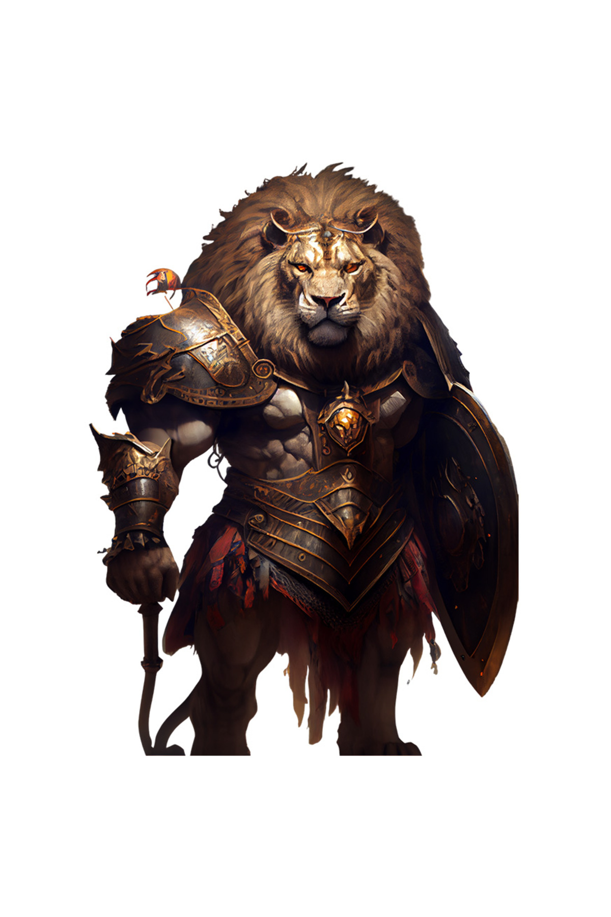 StoryGift Romania Sticker Autocolant 70cm Cu Leu, Gladiator, Bici, Scut, Armura, Fantasy, Cu Margini Albe, Pvc - One Size