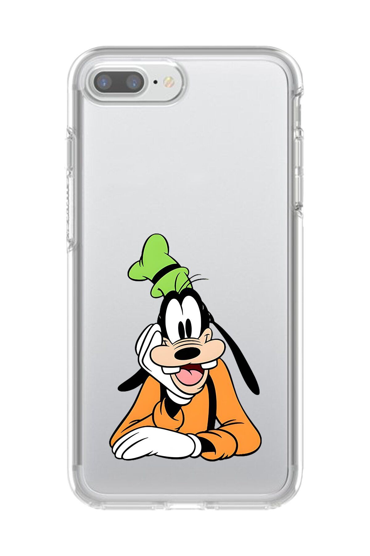 Dali Design iPhone 8 Plus Uyumlu Şeffaf Kılıf Cartoon Goofy 5 Tasarımlı