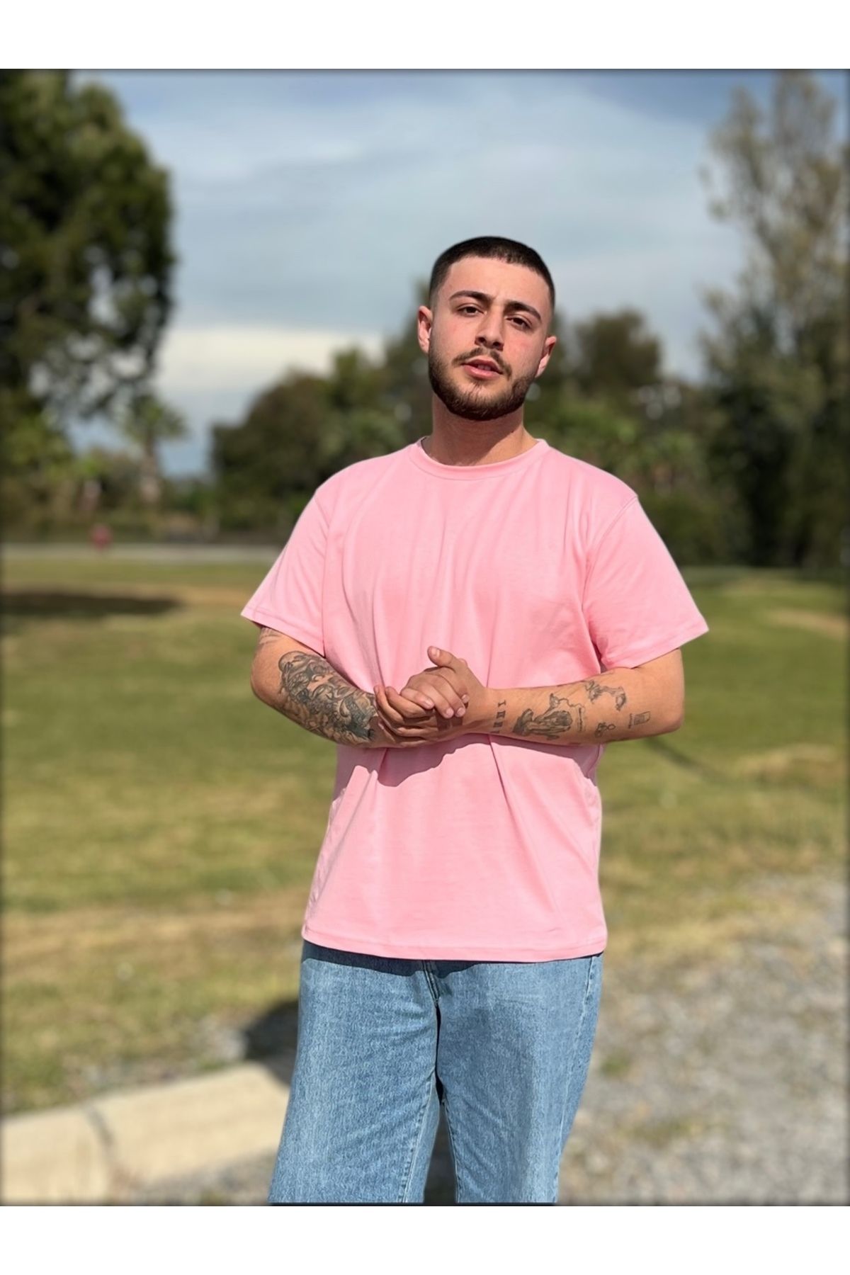 sweet&sweat Pembe Sıfır Yaka Basic T-shirt