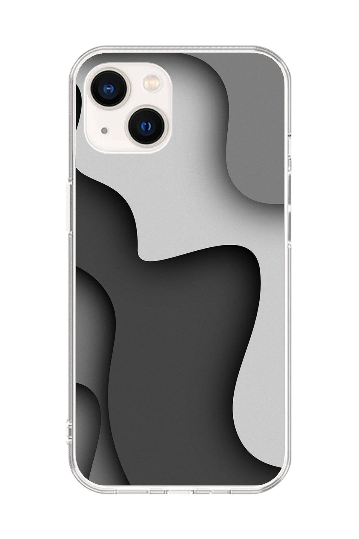 Dali Design iPhone 13 Mini Uyumlu Şeffaf Kılıf Şeffaf Wallpaper 2 Tasarımlı