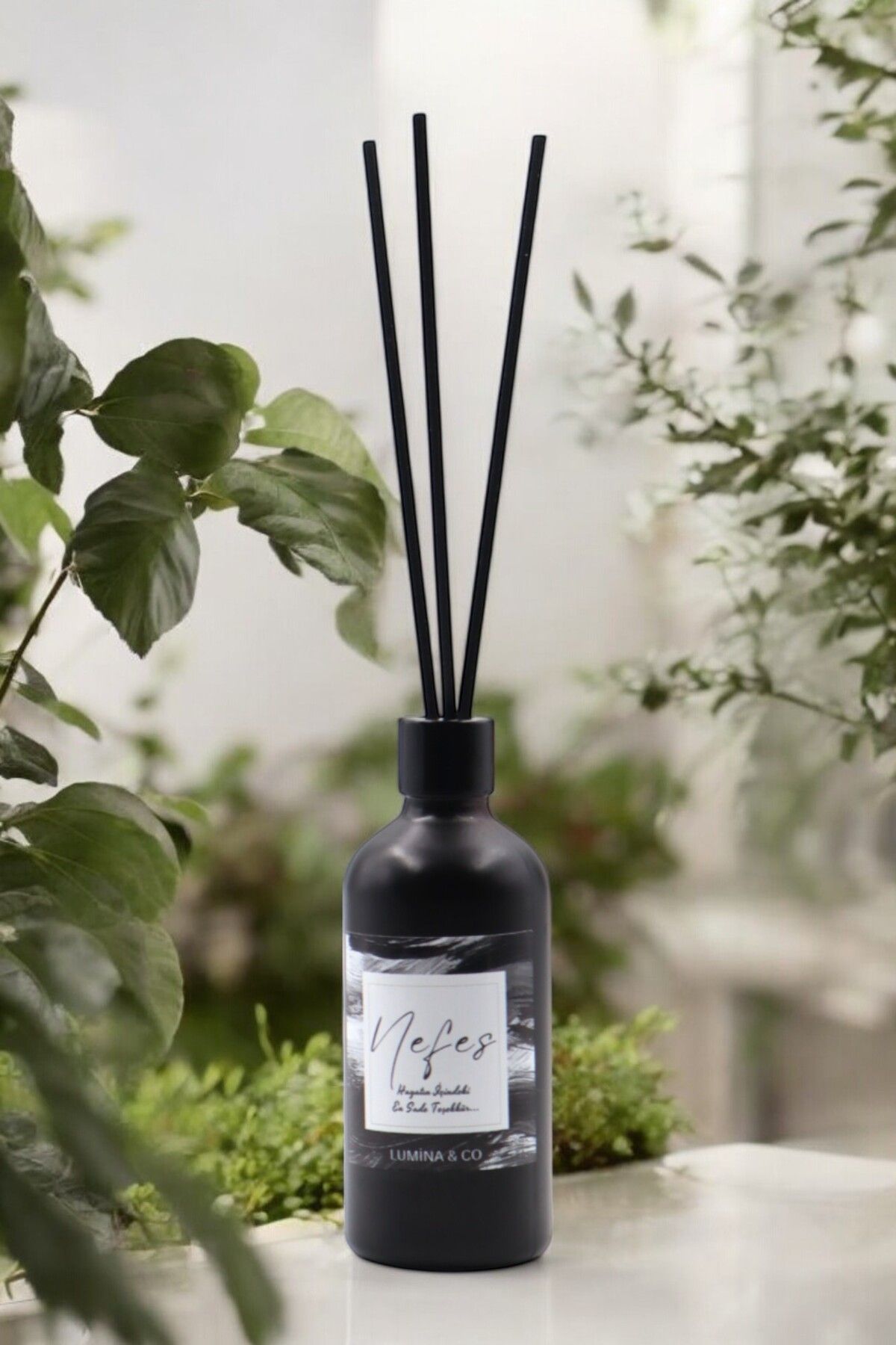 LUMİNA NEFES – Özel Seri Oda Kokusu 100 ml (Mat Siyah Cam Şişe, Orman Ferahlığı)