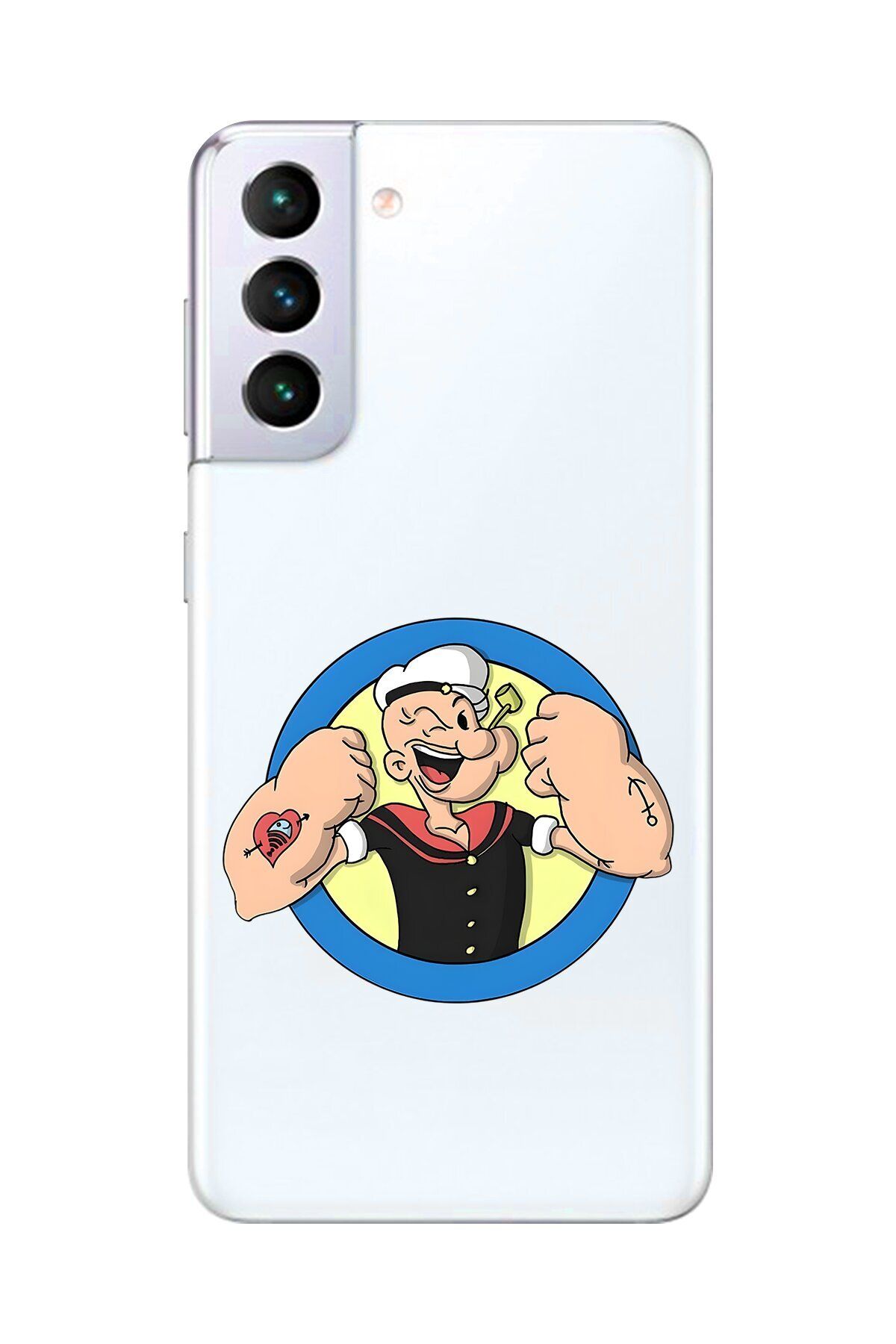 Dali Design Galaxy S21+ Uyumlu Şeffaf Kılıf Cartoon Popeye 12 Tasarımlı