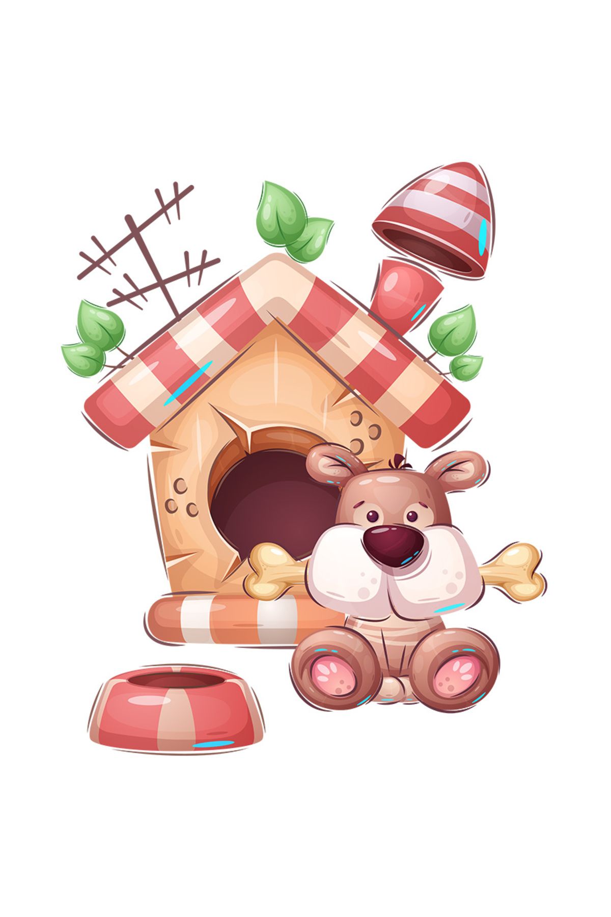 StoryGift Romania Sticker Adeziv 90cm Cu Mesaj In Engleza Friend, Caine, Os, Cotet, Frunze, Cu Margini Albe, Pv - One Size